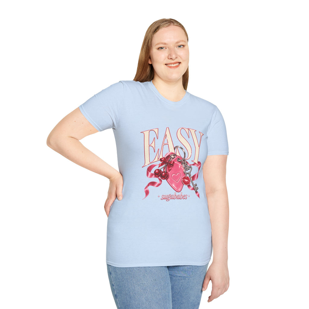 Sugababes | Easy Lockheart Pink Key & Heart Graphic T Shirt
