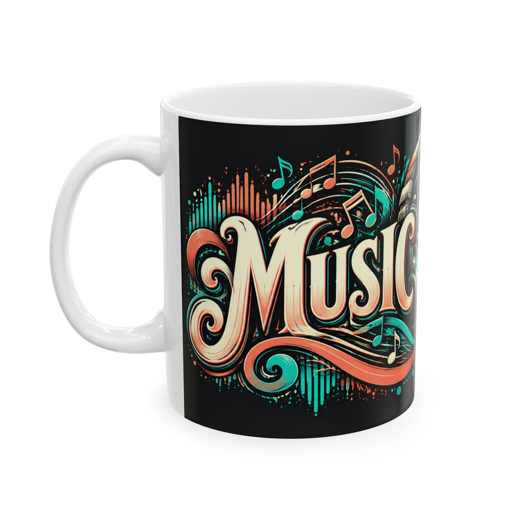 Ceramic Mug | Music Lover | Retro Vinyl & Headphones Coffee Cup (11oz/15oz)
