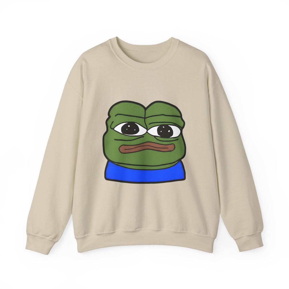 Pepe Frog Graphic Sweatshirt — Sad Frog Meme Crewneck