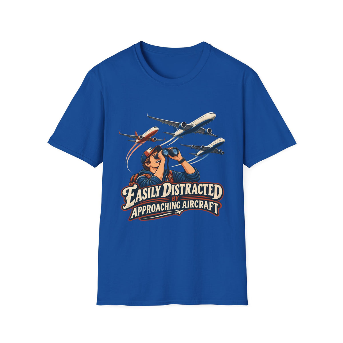 Aviation Enthusiast T-Shirt | Easily Distracted Approaching Aircraft | Plane Spotter Tee