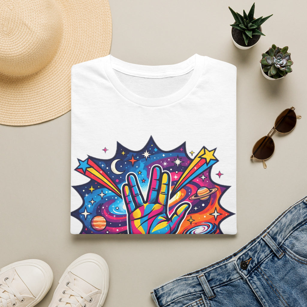 Live Long and Prosper T-Shirt — Colorful Space Vulcan Salute Tee