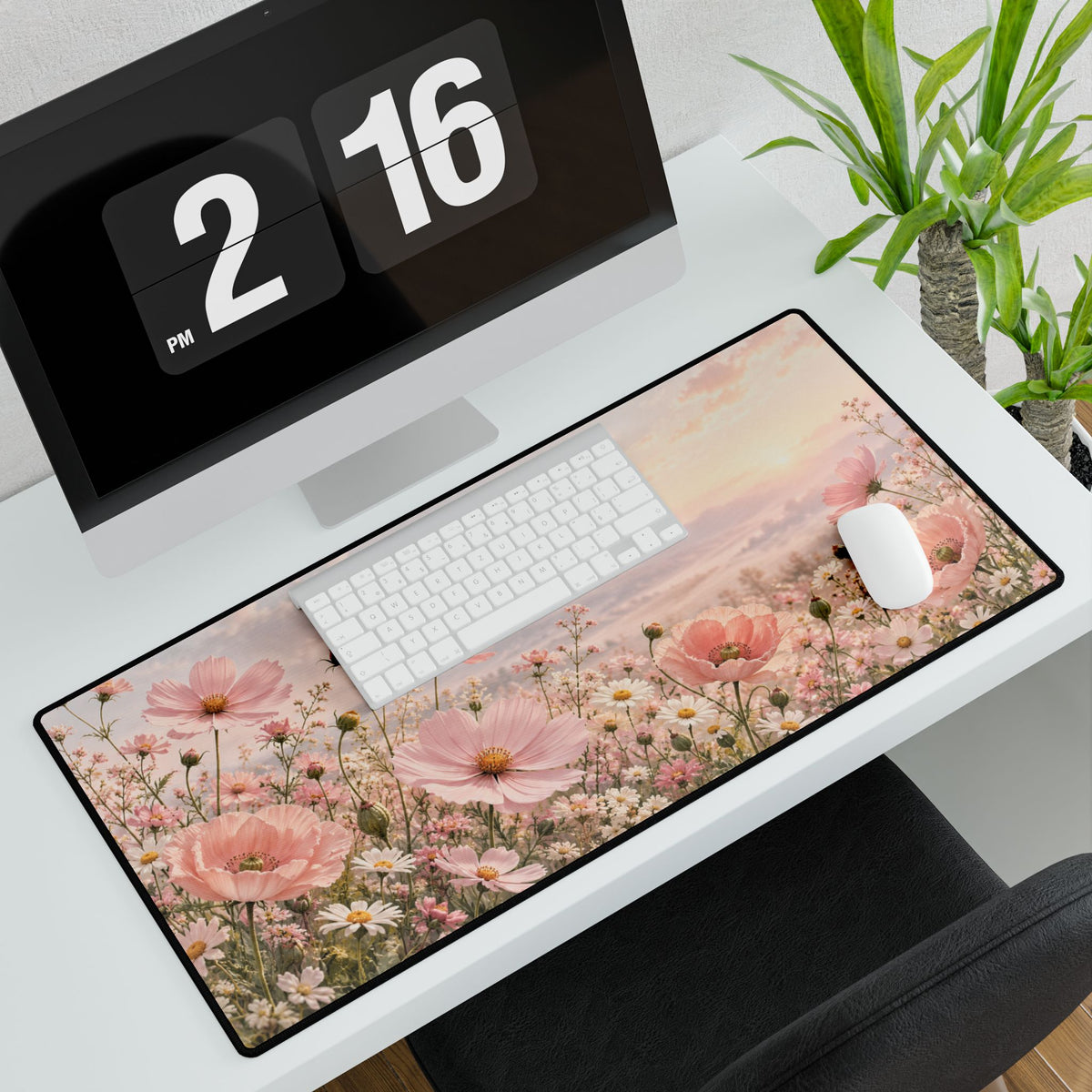 Pastel Pink Wildflower Meadow Floral Landscape | Pastel Floral Design