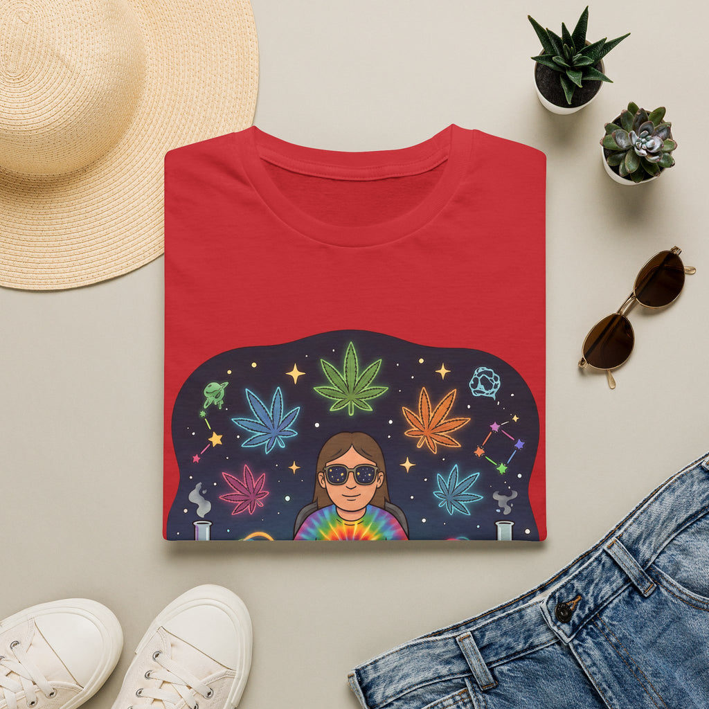 Psychedelic DJ Tee — Tie-Dye Vibes with Leaf Motif