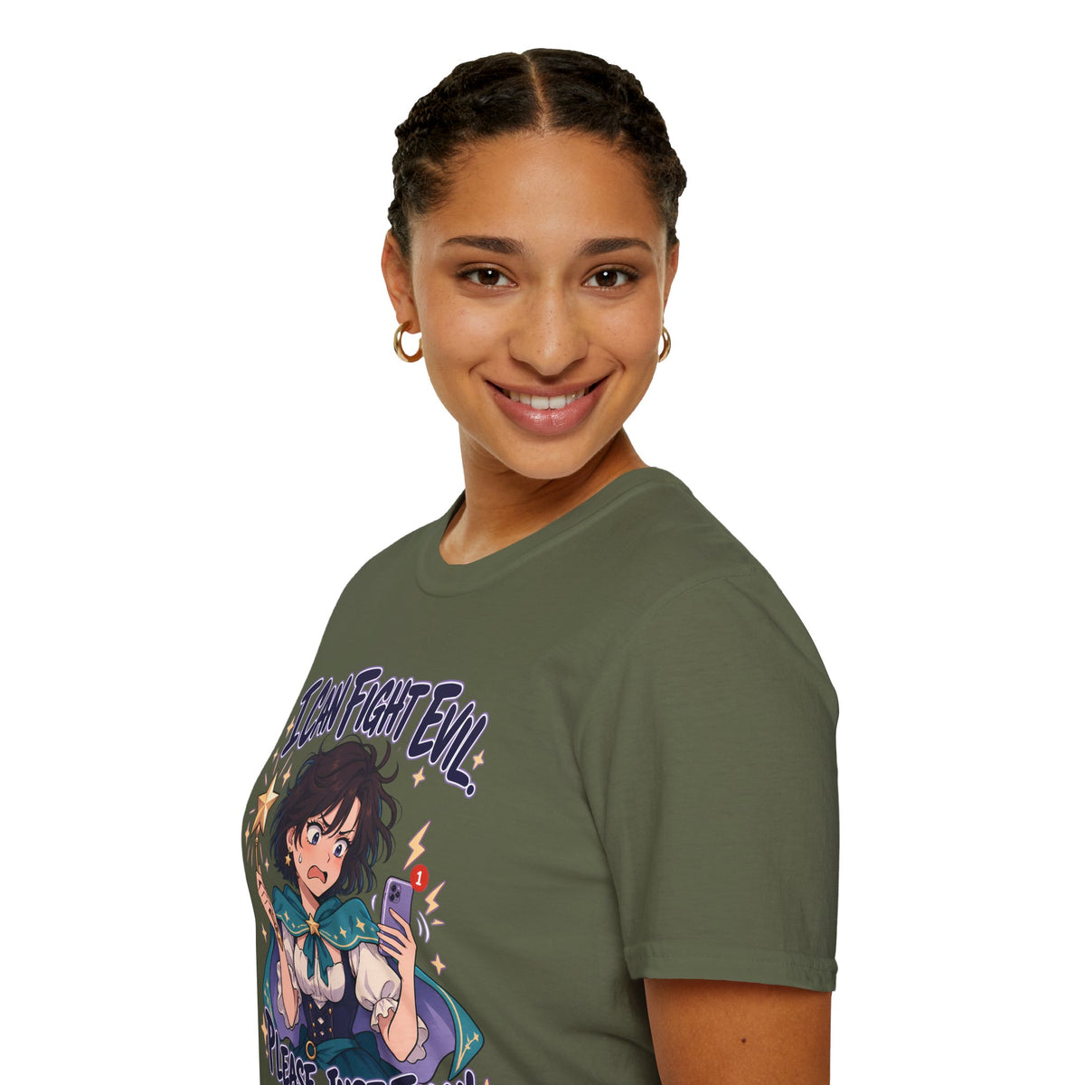 Working Witch | I Can Fight Evil, Please Just Email | Cute Anime T Shirt