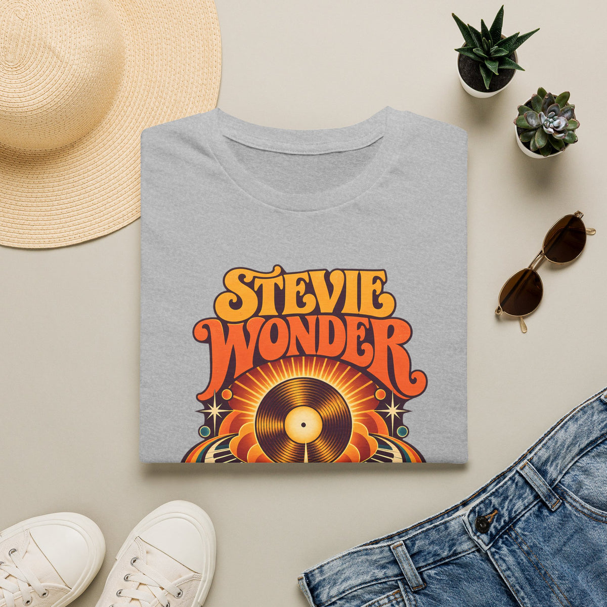 Stevie Wonder Retro Vinyl Tee - Songs In The Key Of Life Graphic T-Shirt