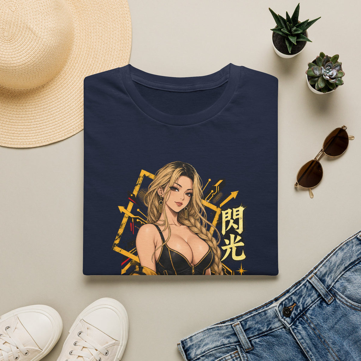 Sunny | Sexy Pin Up Golden Samurai Hot Girl T-Shirt