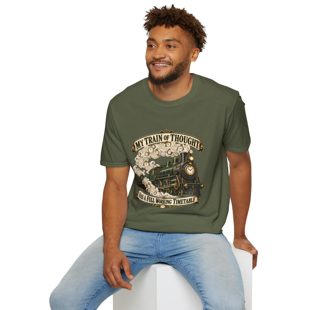 Train of Thought Vintage Steam Engine T-Shirt | My Train of Thought Has a Full Working Timetable