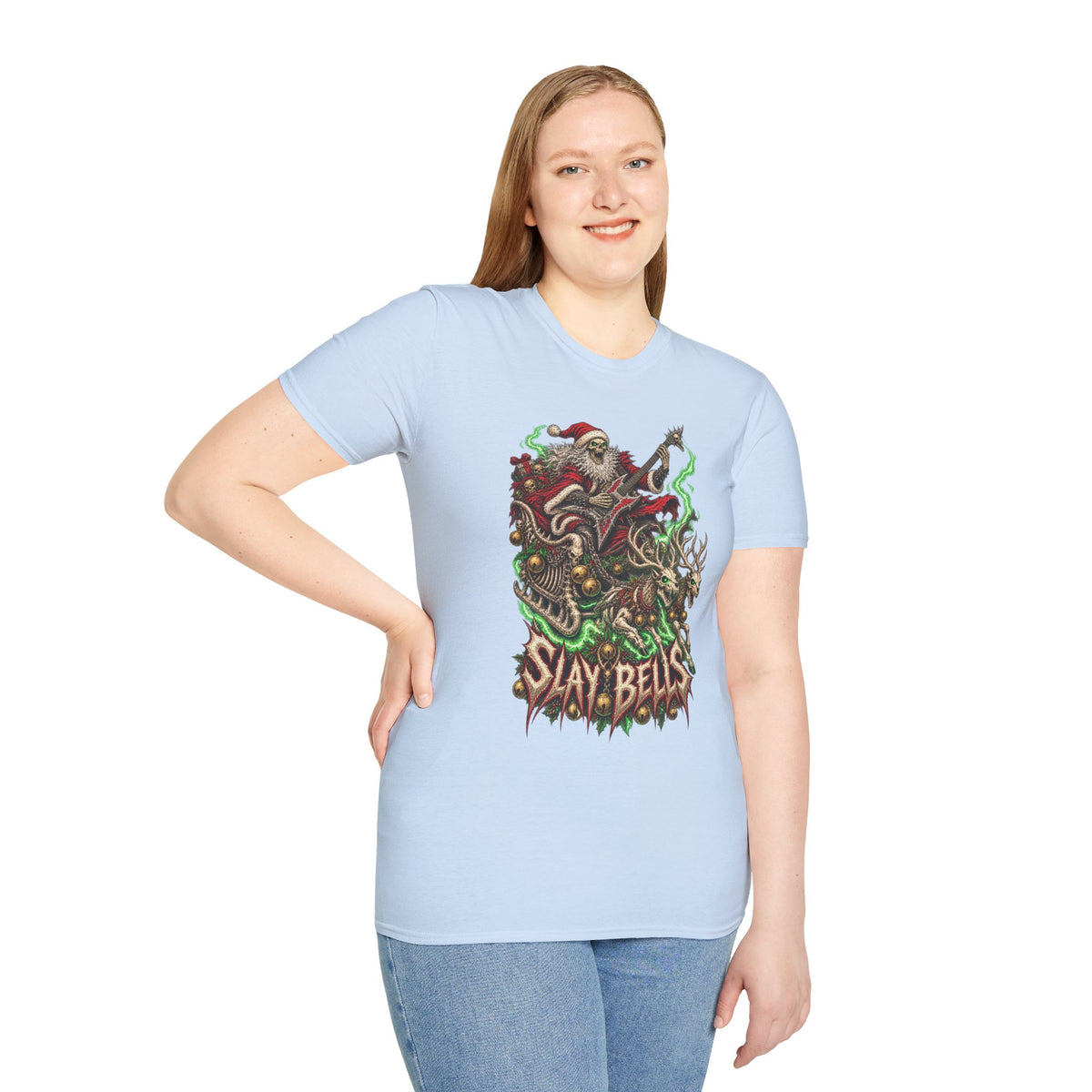 Slay Bells | Santa Clauses Horror Christmas T-Shirt