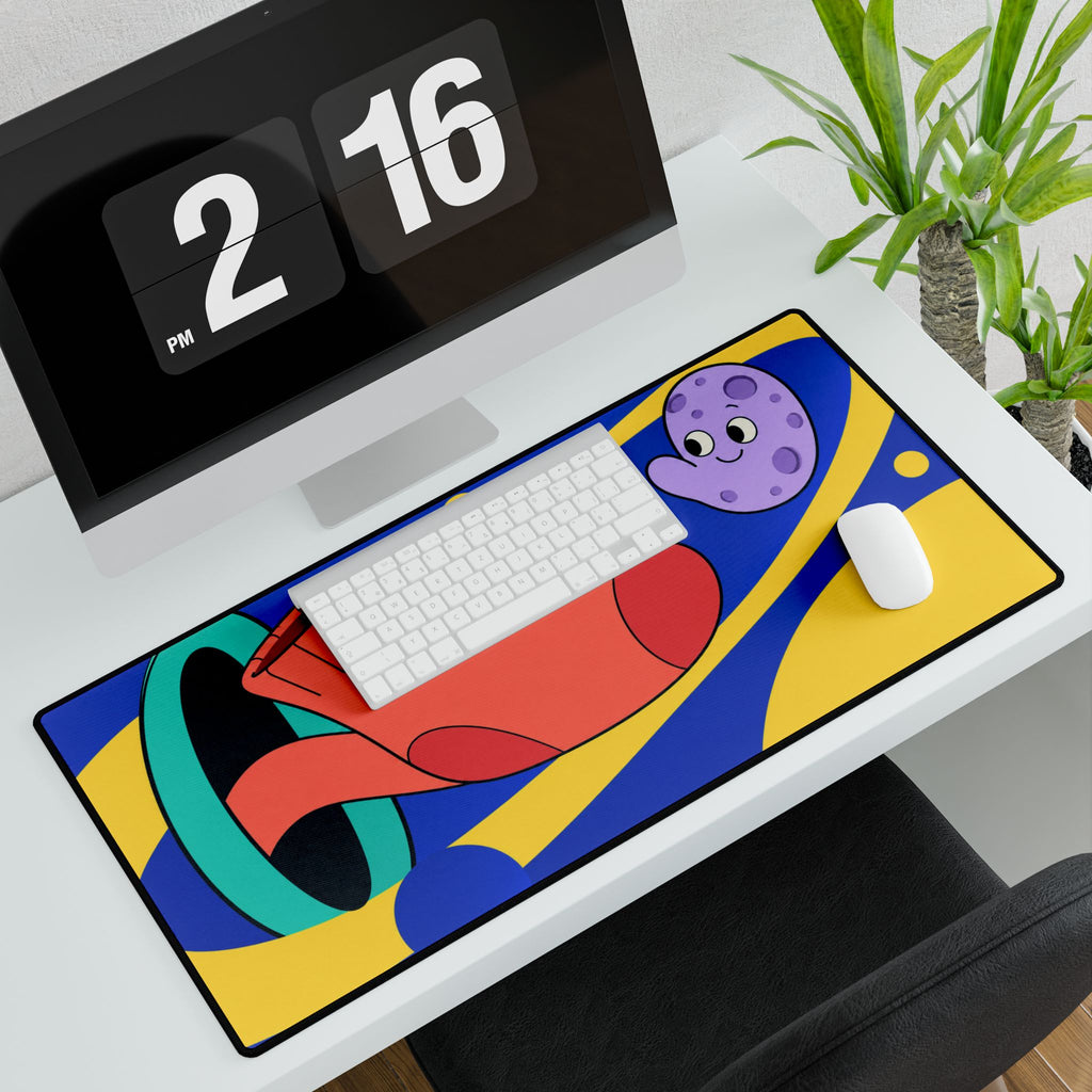 Playful Space Sock Desk Mat | Colourful Cartoon Mousepad for Kids & Gamers