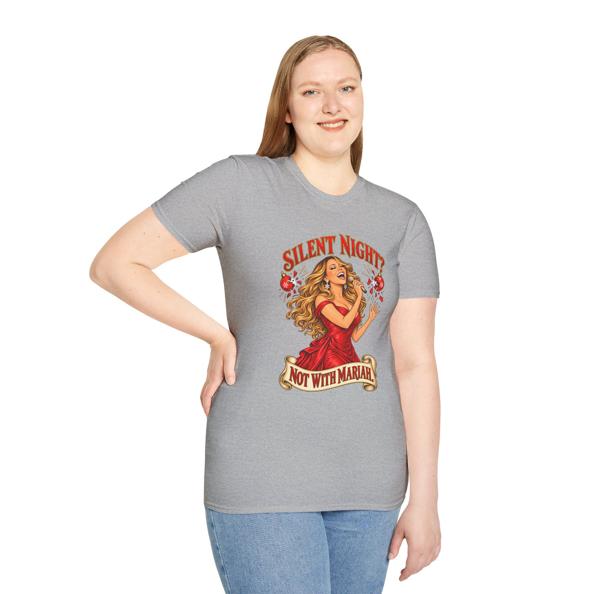 Mariah Carey Christmas T-Shirt | Silent Night? Not With Mariah Retro Holiday Tee