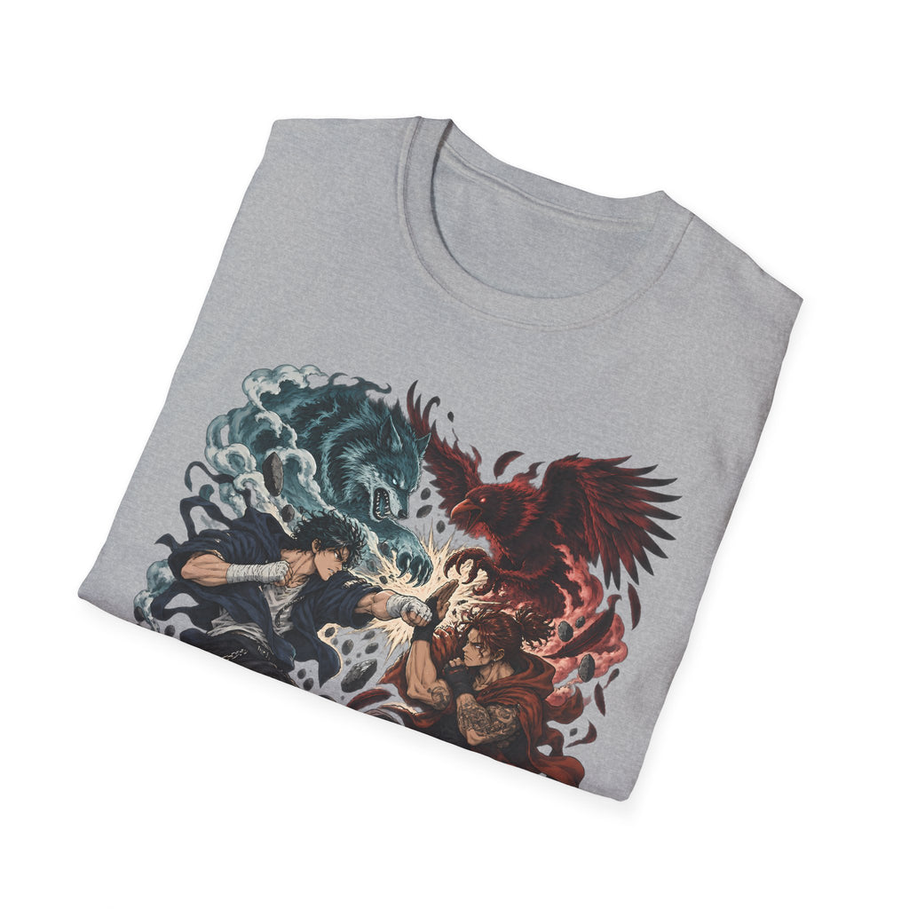 Yin Yang | Wolf Demon vs Phoenix | Japanese Anime Ninja T Shirt