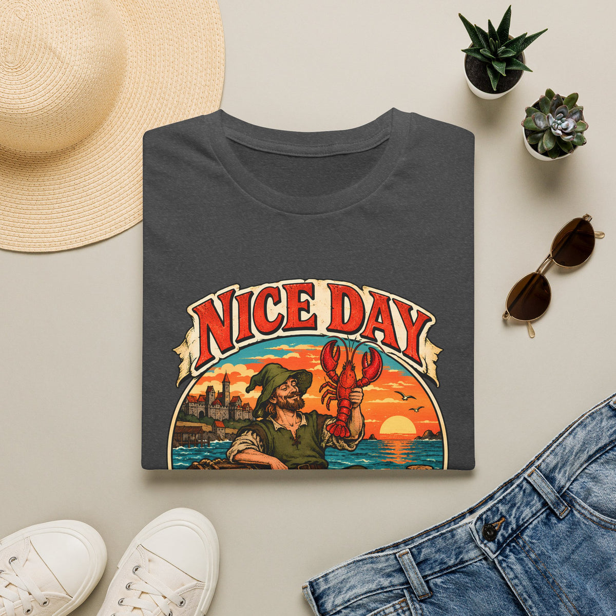 "Nice Day for Fishing Lobbies" - Runescape / OSRS Inspired Fishing T-Shirt
