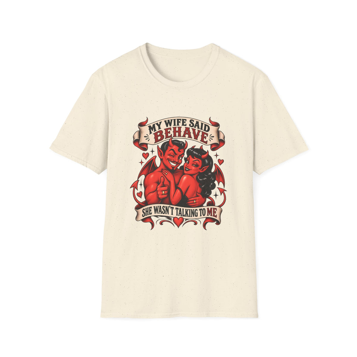 My Wife Said Behave | Funny Devil Couple T-Shirt
