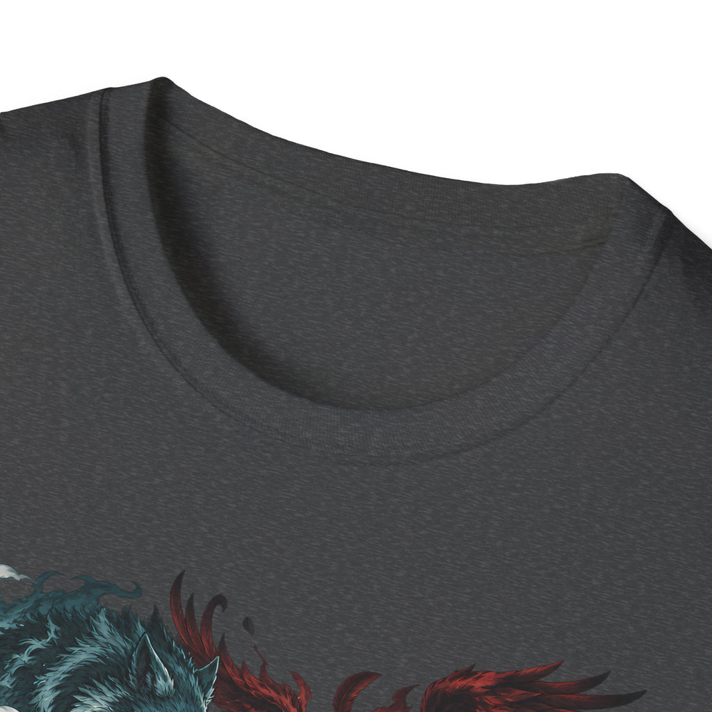 Yin Yang | Wolf Demon vs Phoenix | Japanese Anime Ninja T Shirt