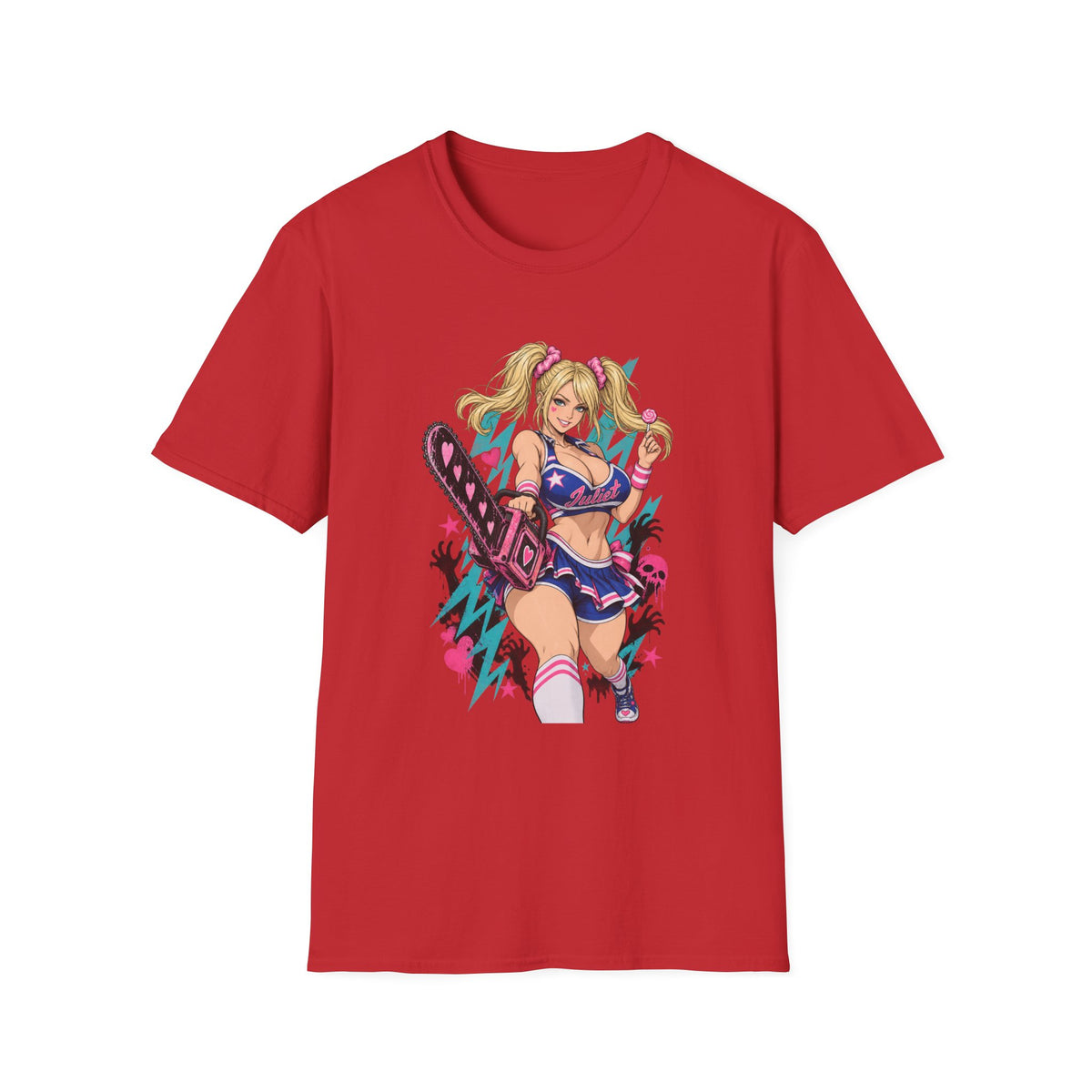 Juliet Starling | Lollipop Chainsaw | Anime Pin Up Girl with Chainsaw T-Shirt
