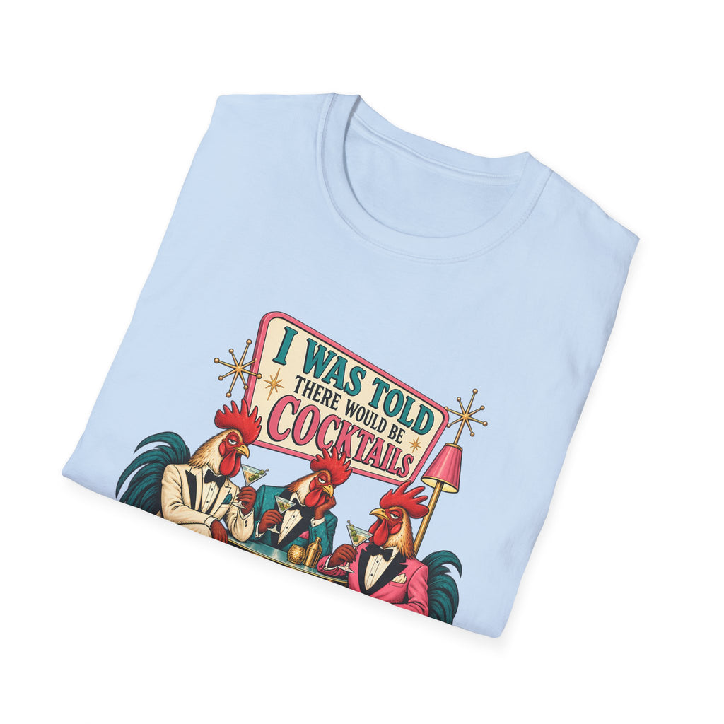 I Was Told There Would Be Cocktails T-Shirt | Retro Flamingo Bar Cocktail Tee