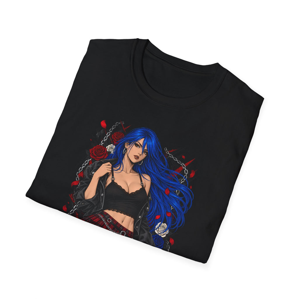 Blue Haired Rock Chick | Japanese Anime Style Pin-up Girl