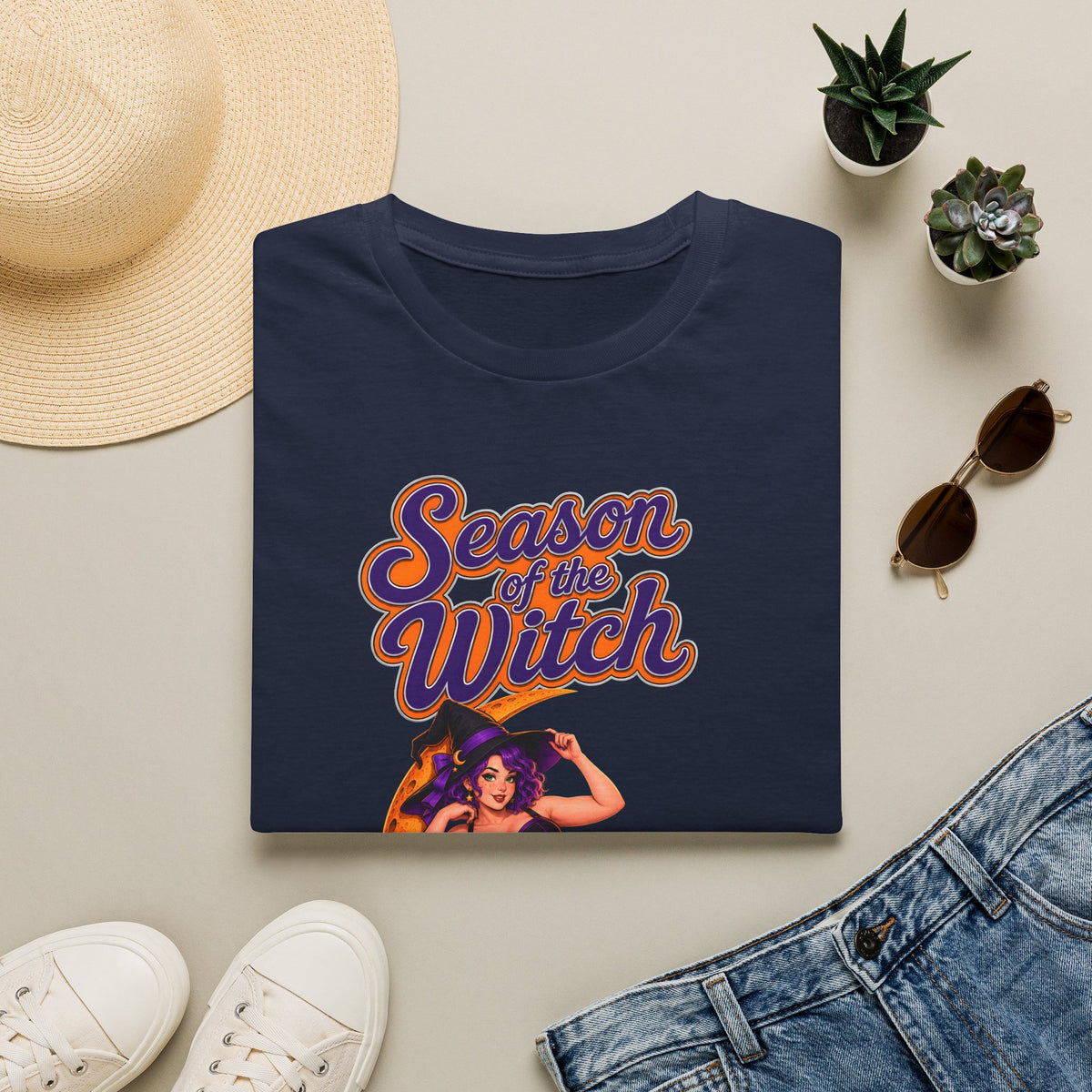 Season of the Witch T-Shirt — Retro Halloween Witch Moon Design