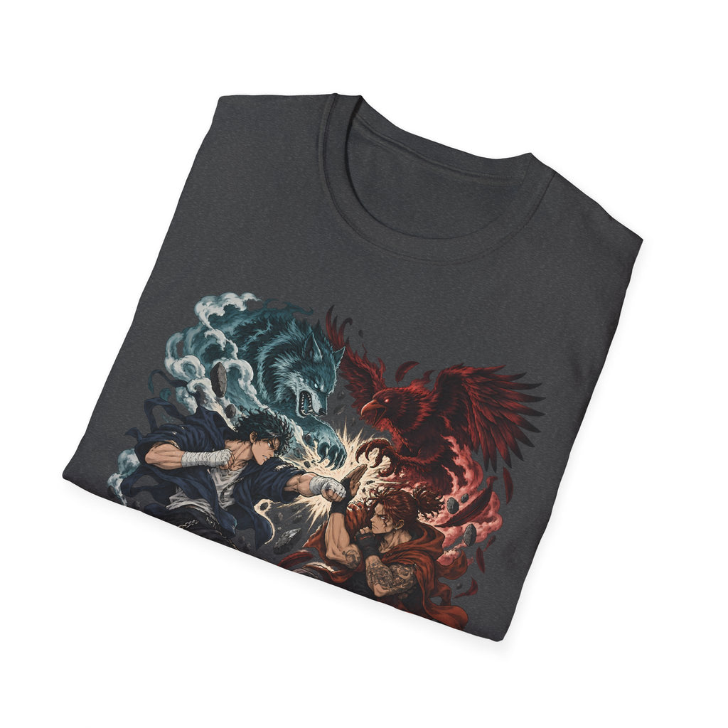 Yin Yang | Wolf Demon vs Phoenix | Japanese Anime Ninja T Shirt