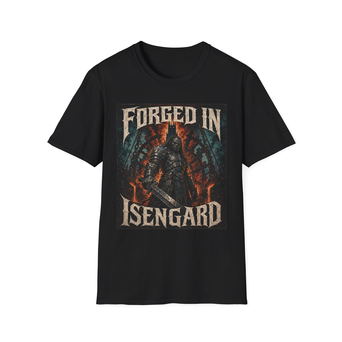 Forged in Isengard T-Shirt — Dark Fantasy Middle-earth Inspired Tee