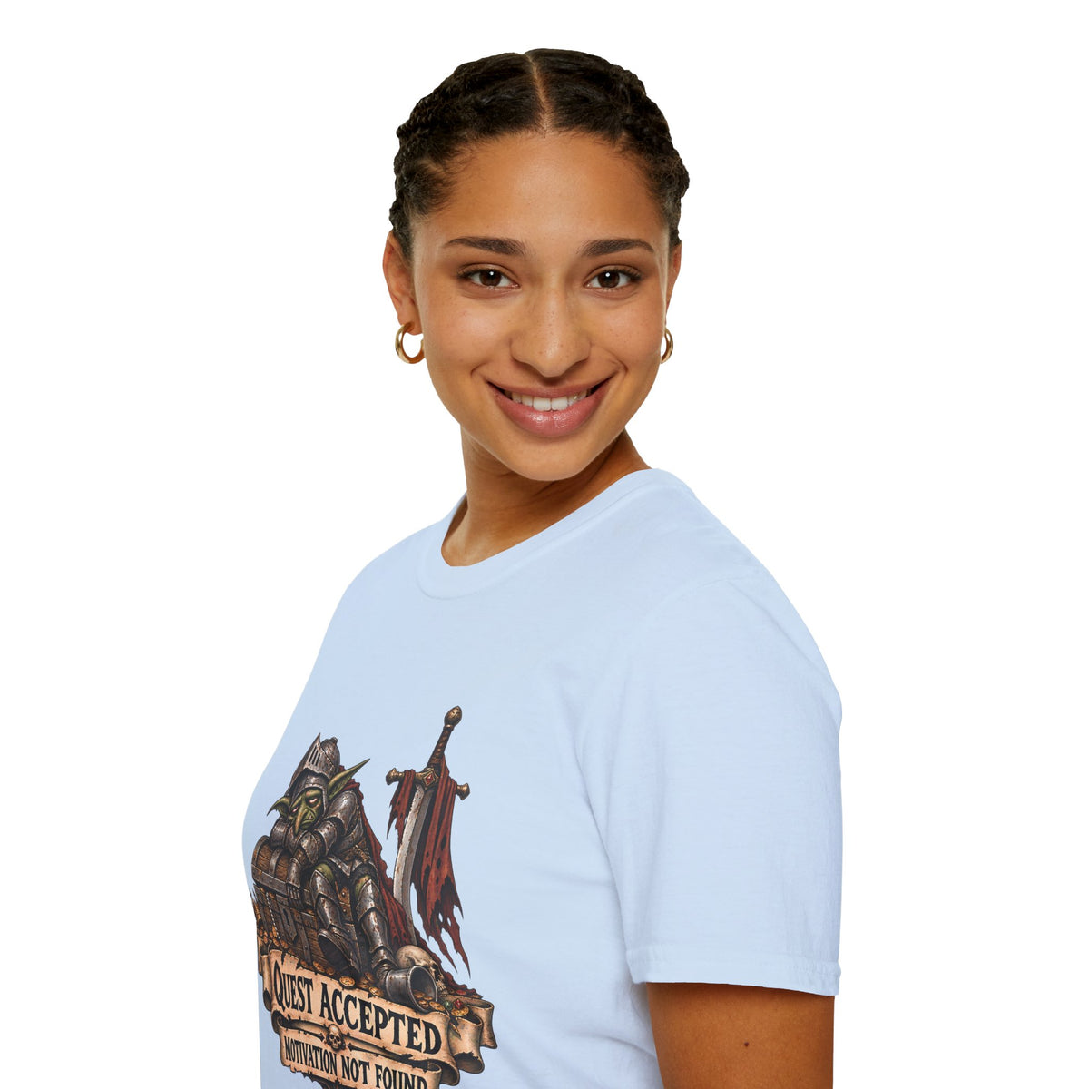 Quest Accepted T‑Shirt | Fantasy Gamer Tee (Motivation Not Found)