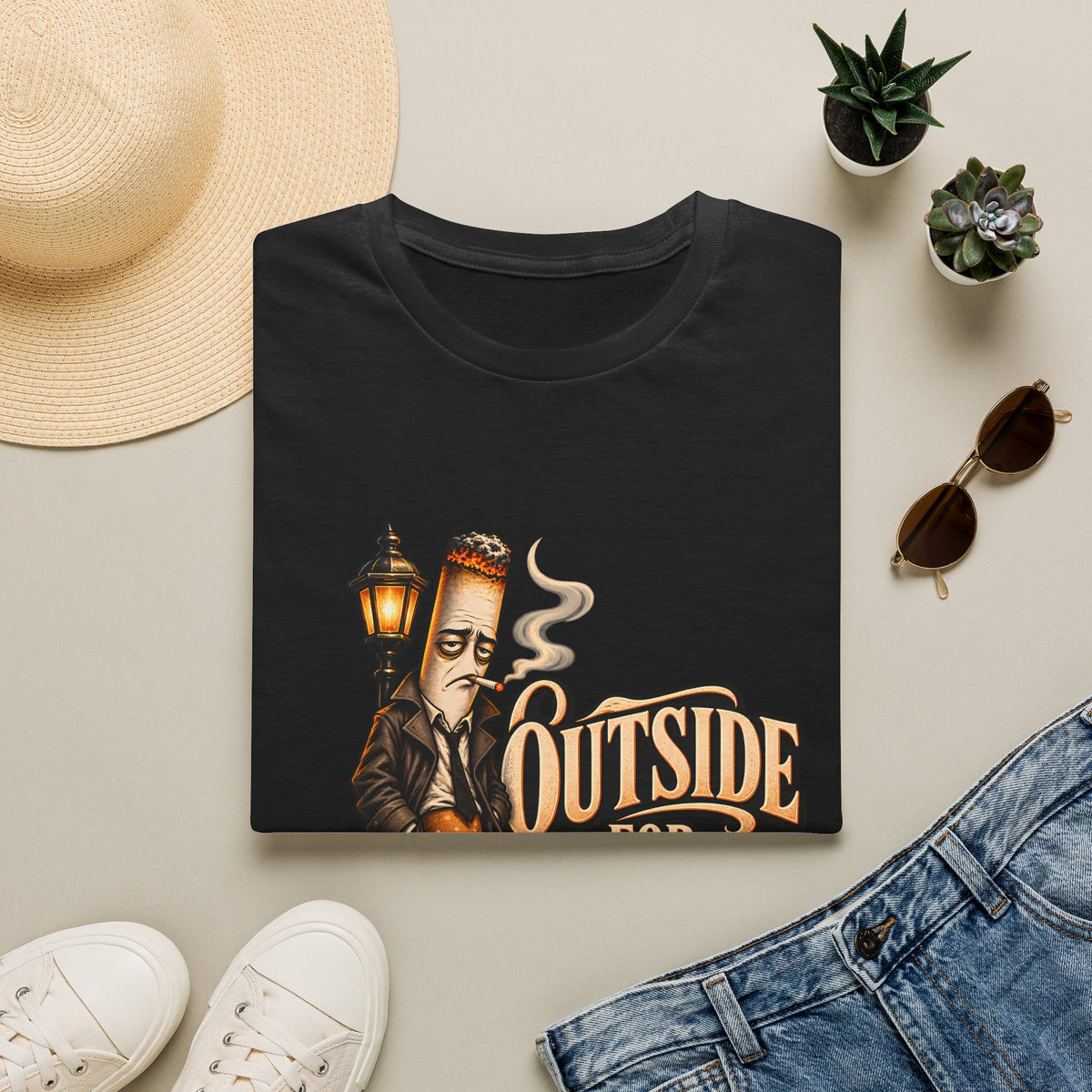 Outside for Character Development | Humorous Vintage Cigarette Graphic