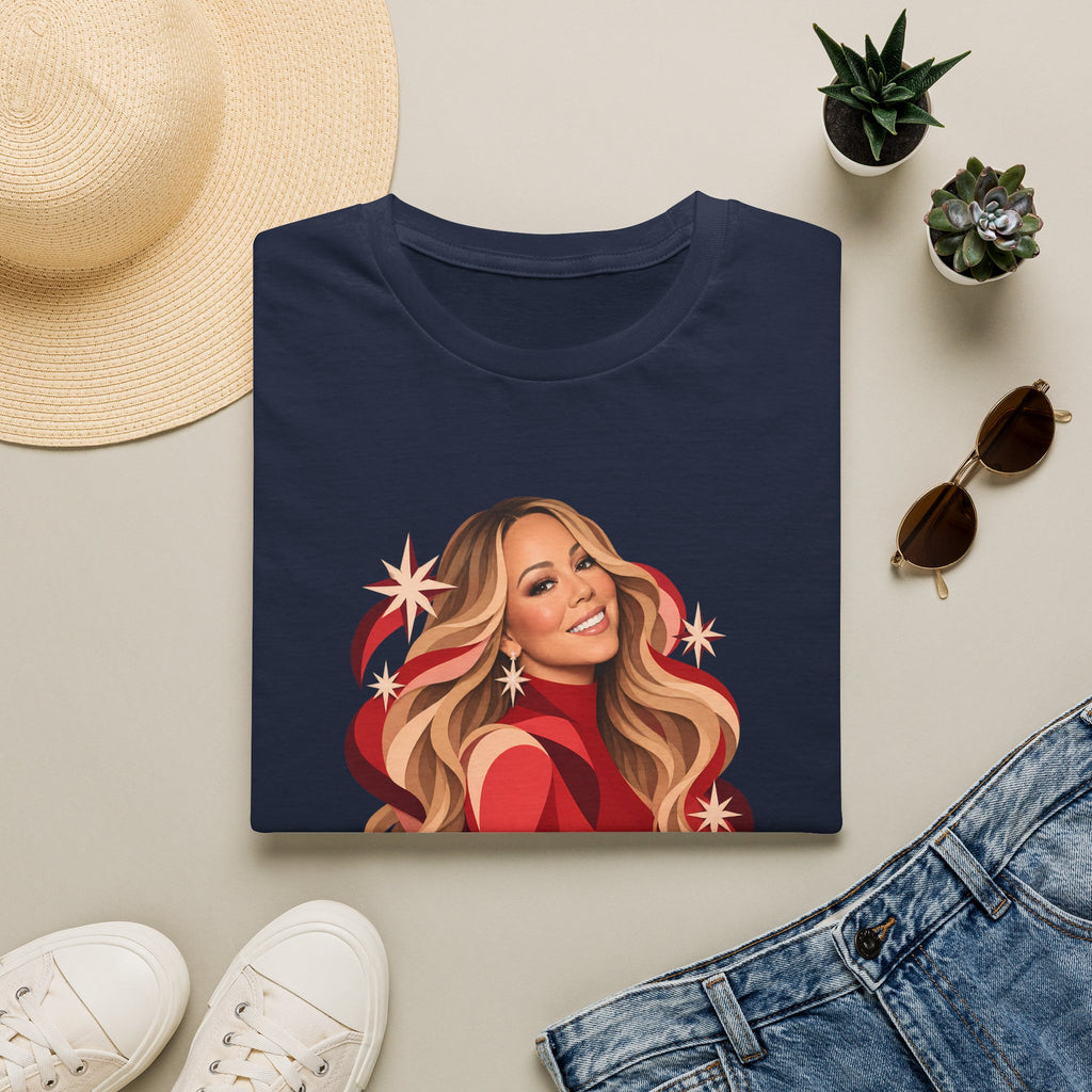 Mariah Carey | Holiday Diva Graphic Tee | Retro Red Star Portrait