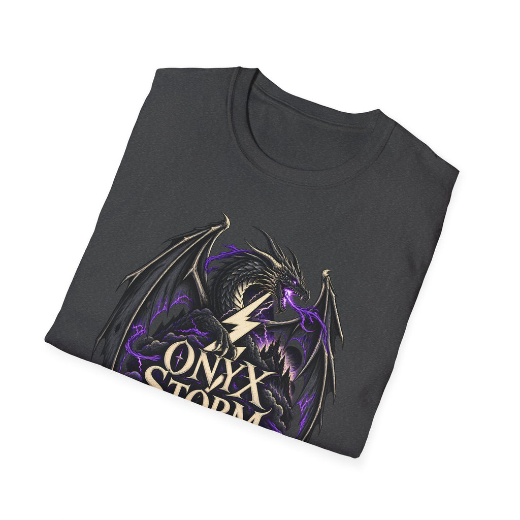 Onyx Storm Dragon T-Shirt | Book Inspired Gothic Lightning Fantasy Tee