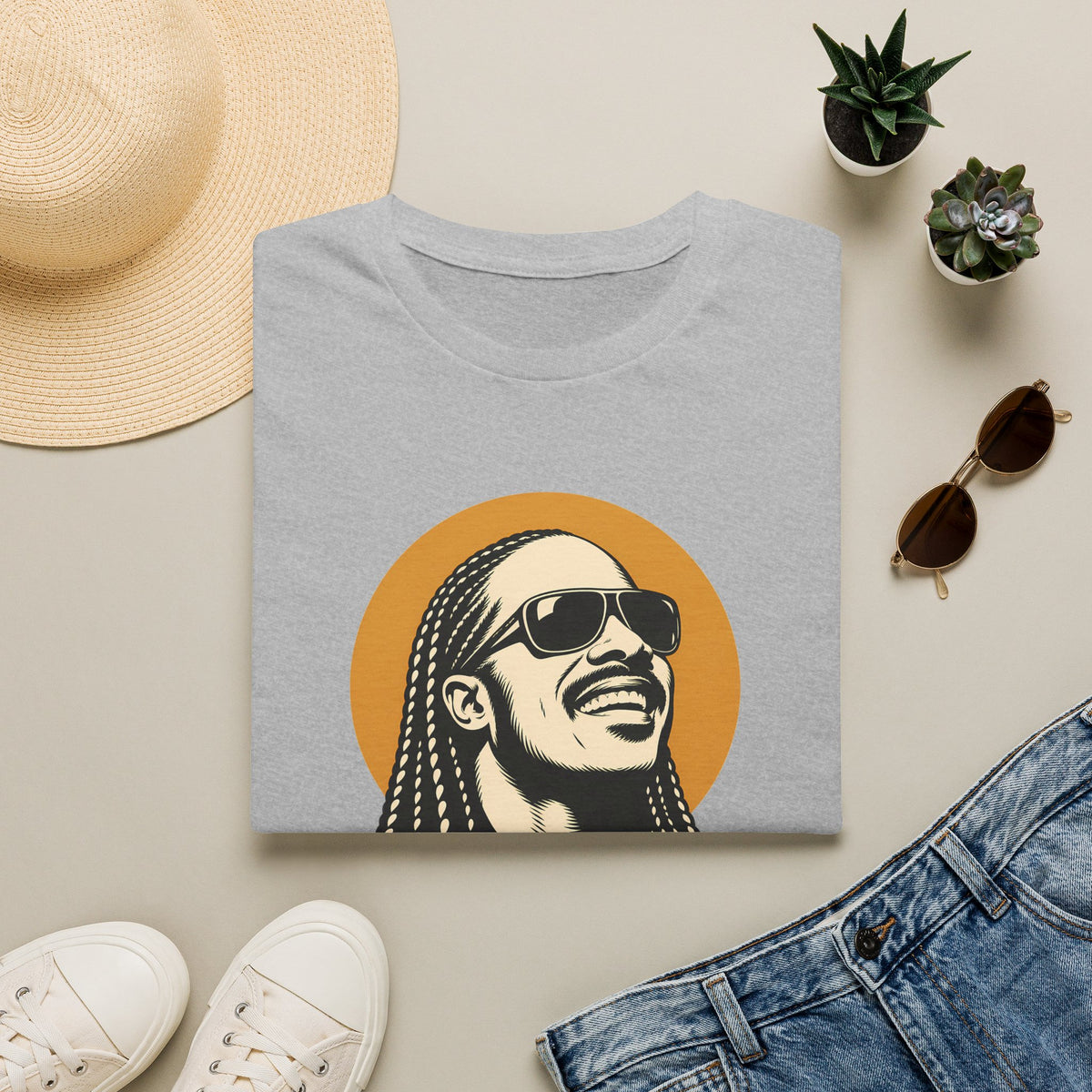 Stevie Wonder Graphic T-Shirt - Retro Soul Music Tee