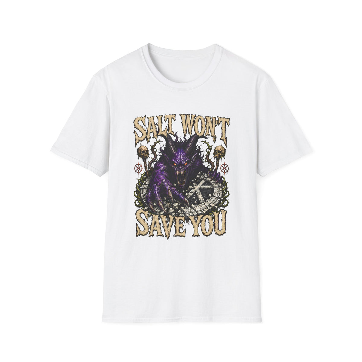 SALT WON'T SAVE YOU T-Shirt - Dark Demon Gothic Graphic Tee
