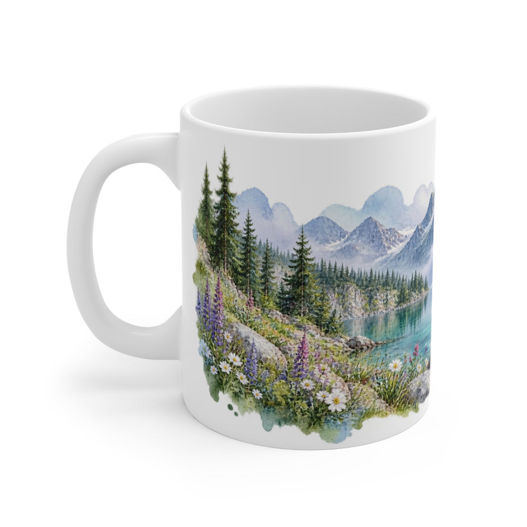 Alpine Lake Watercolour Mug | Mountain Landscape
