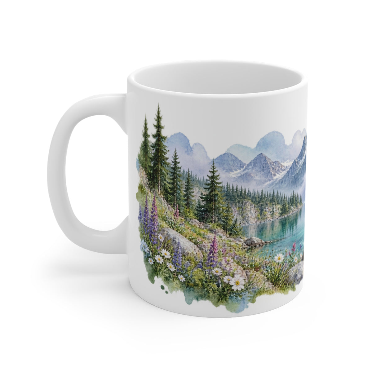 Alpine Lake Watercolour Mug | Mountain Landscape