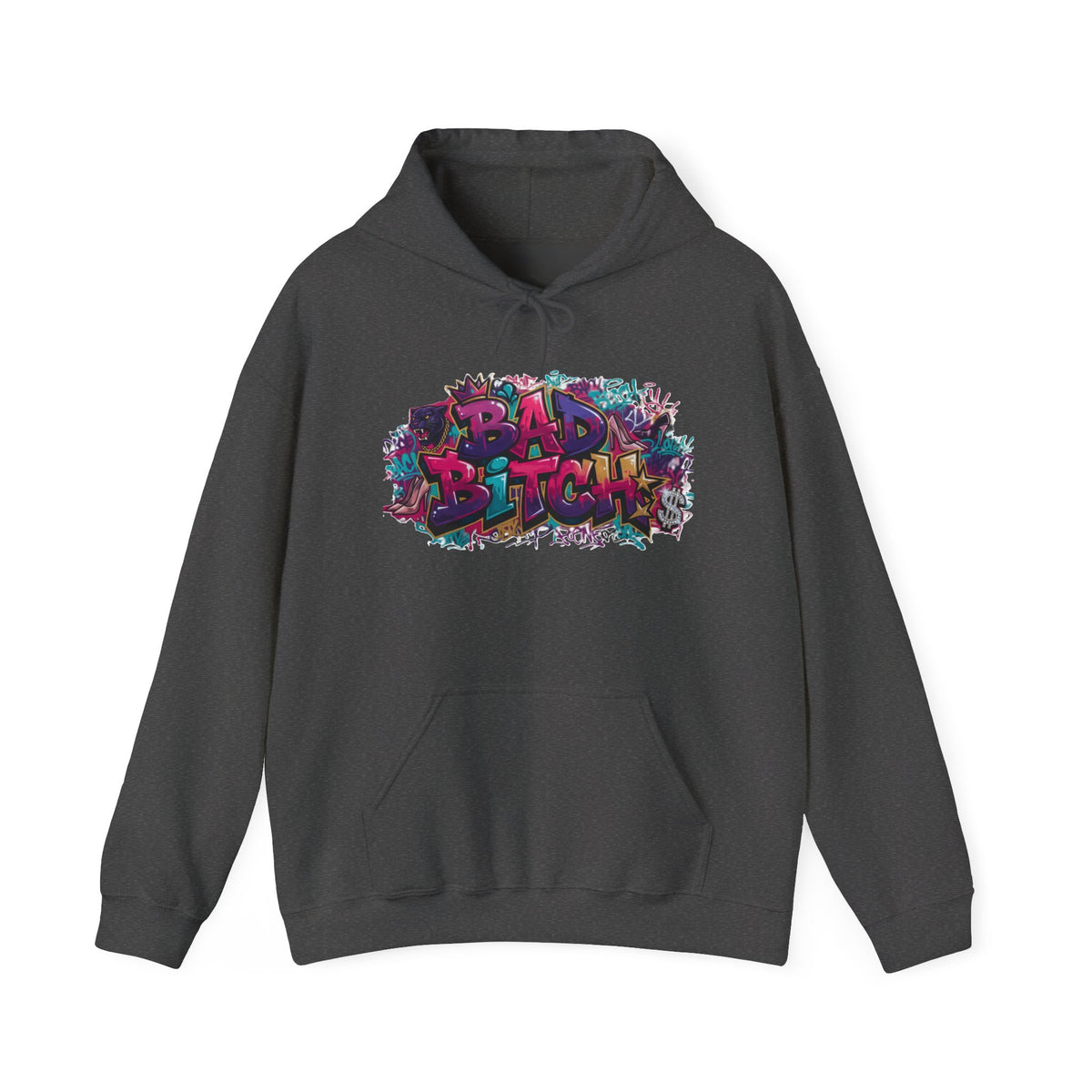 Hoodie — Colorful ‘Bad Bitch’ Graffiti Pullover