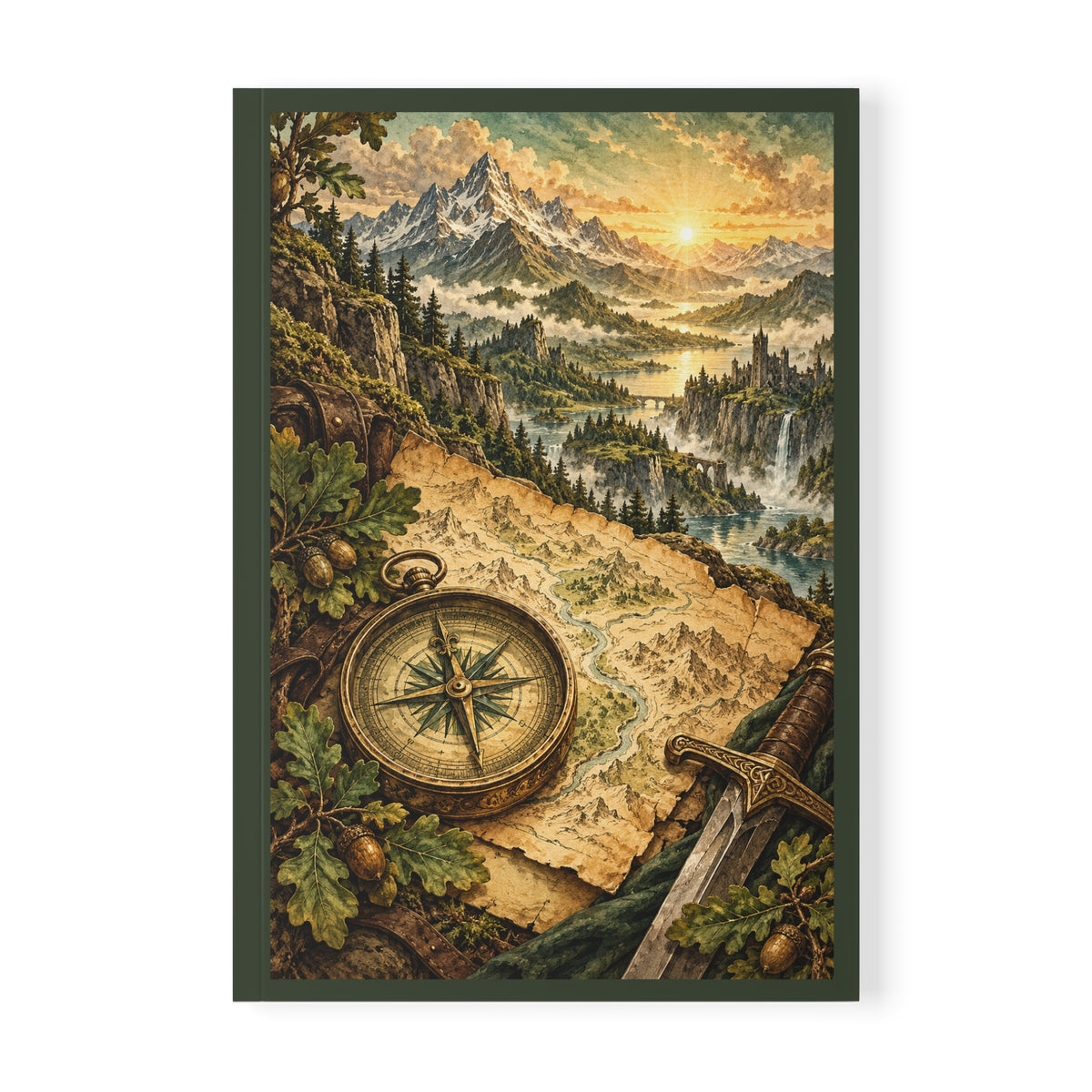Fantasy Adventure A5 Lined Notebook Quest Journal Map Art 150 Pages