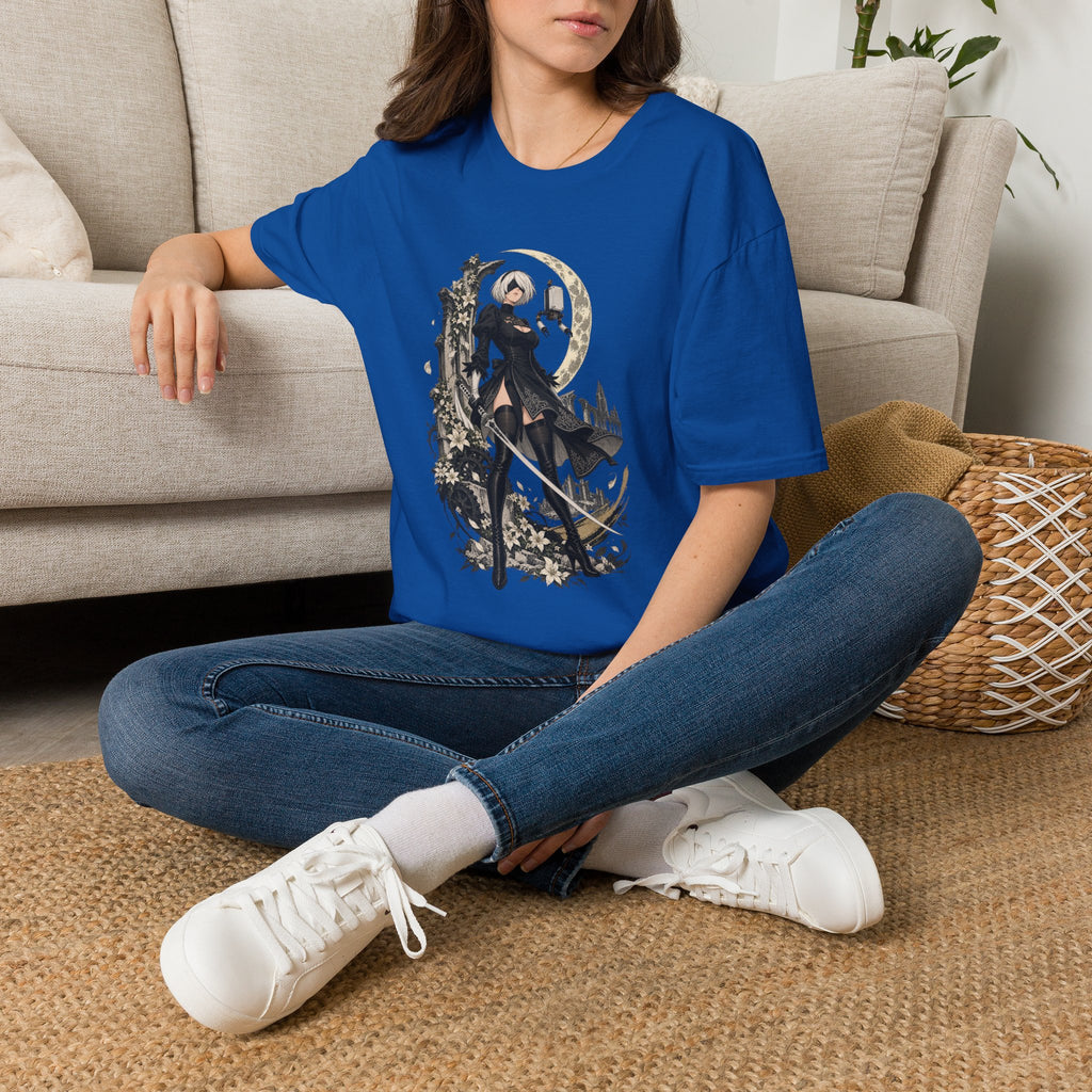 2B | Nie: Automata | Anime Gothic Warrior Moonlight Pin Up T-Shirt