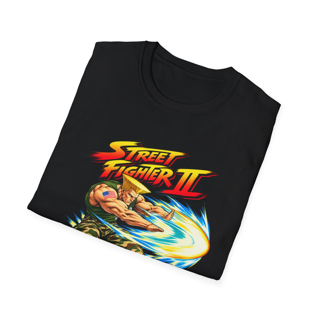 Guile Sonic Boom Street Fighter 2 Retro Arcade T-Shirt Design