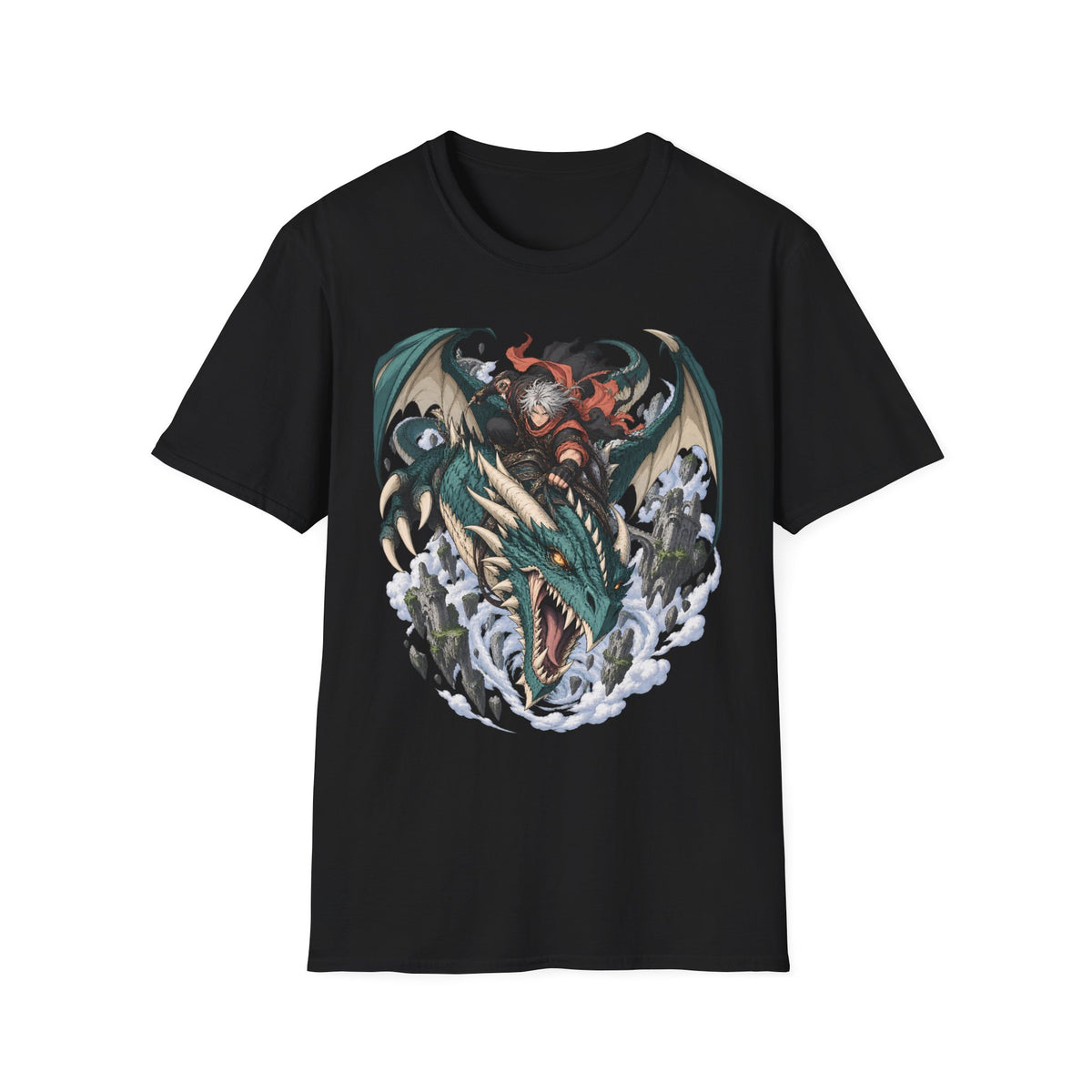 Dragon Rider | Japanese Anime Style Fantasy Sea Serpent T-Shirt