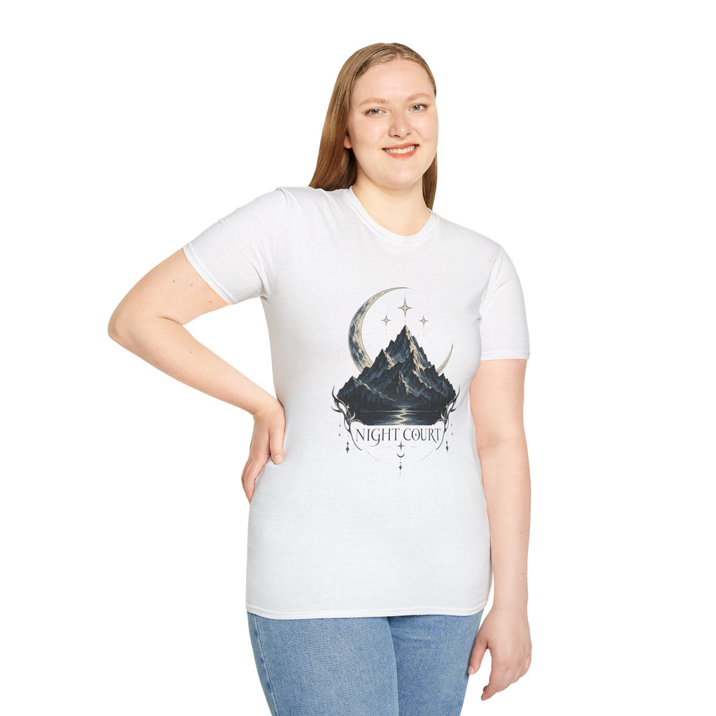 Night Court Mountain | ACOTAR Book Crescent Moon & Stars Graphic