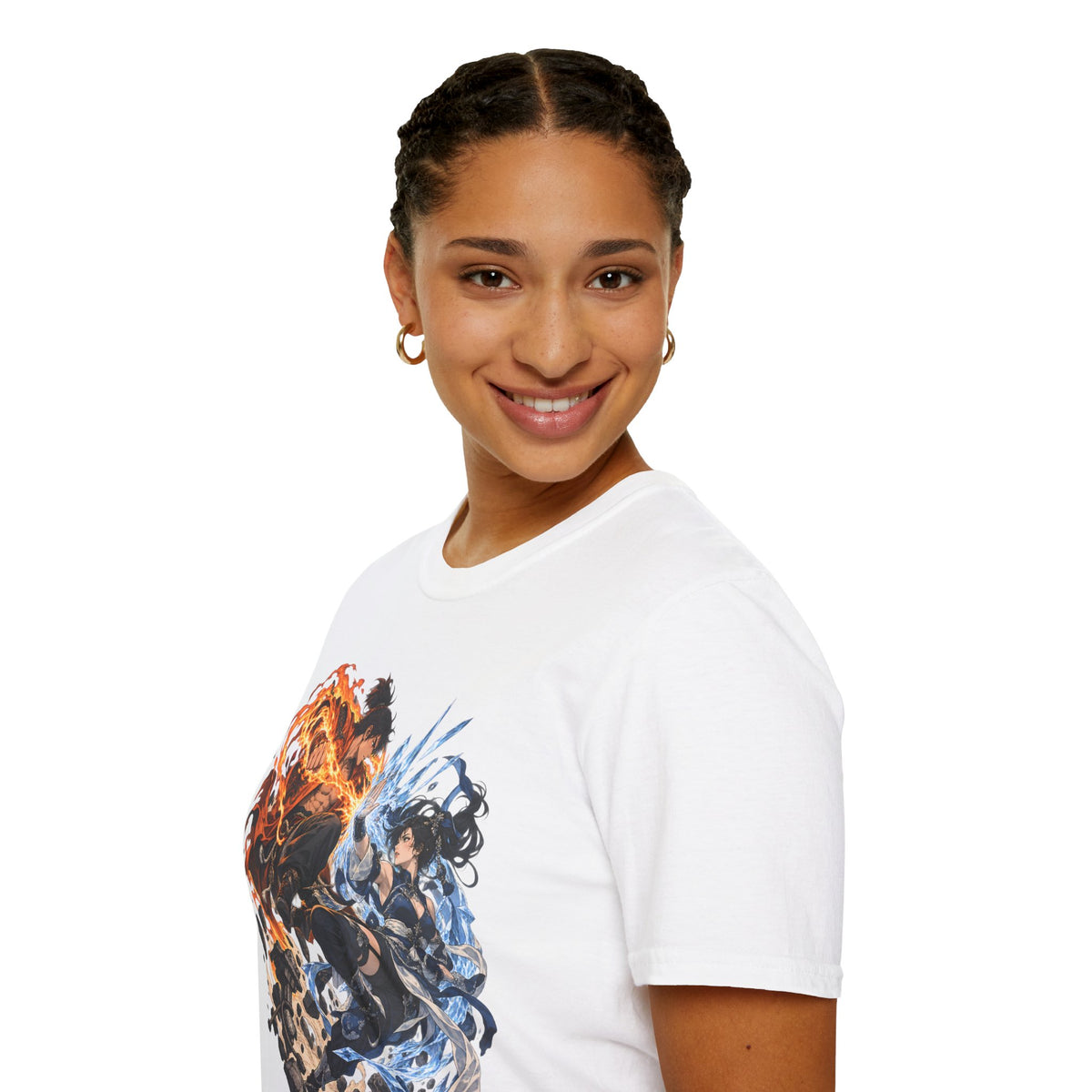 Elemental Battle | Fire vs Ice | Ninja Japanese Fantasy T-Shirt