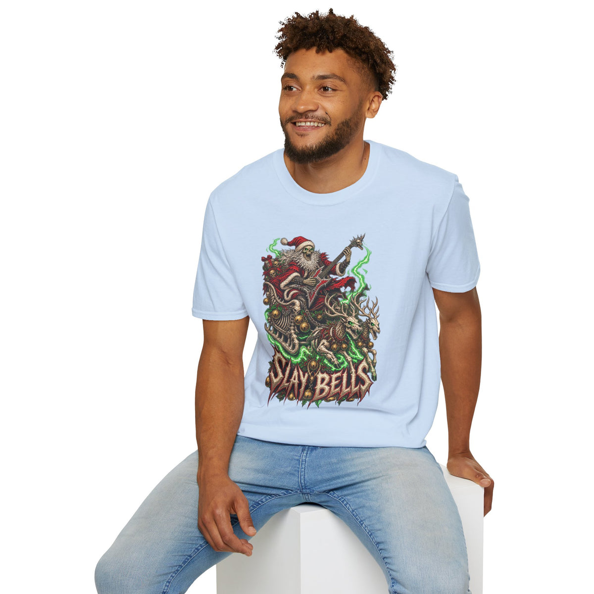 Slay Bells | Santa Clauses Horror Christmas T-Shirt