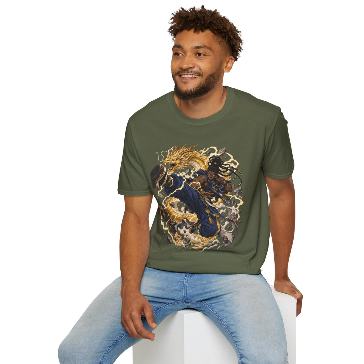 Golden Dragon | Ninja Dragon Kick | Martial Arts Warrior T Shirt