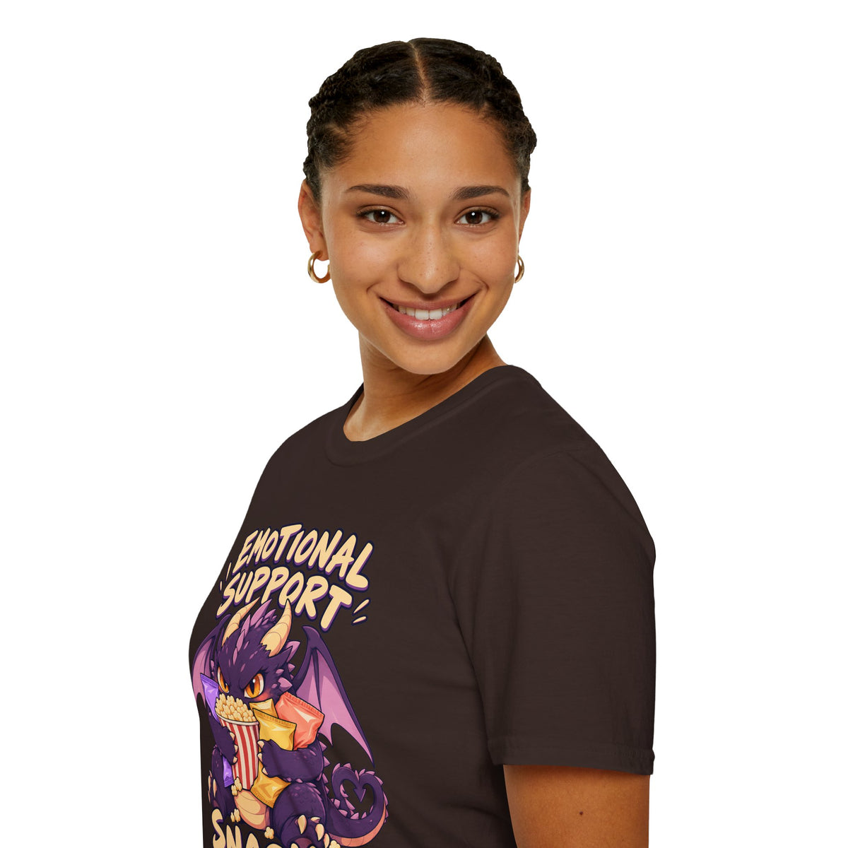 Emotional Support Snacks | Cute Dragon Eating Popcorn Anime Shirt