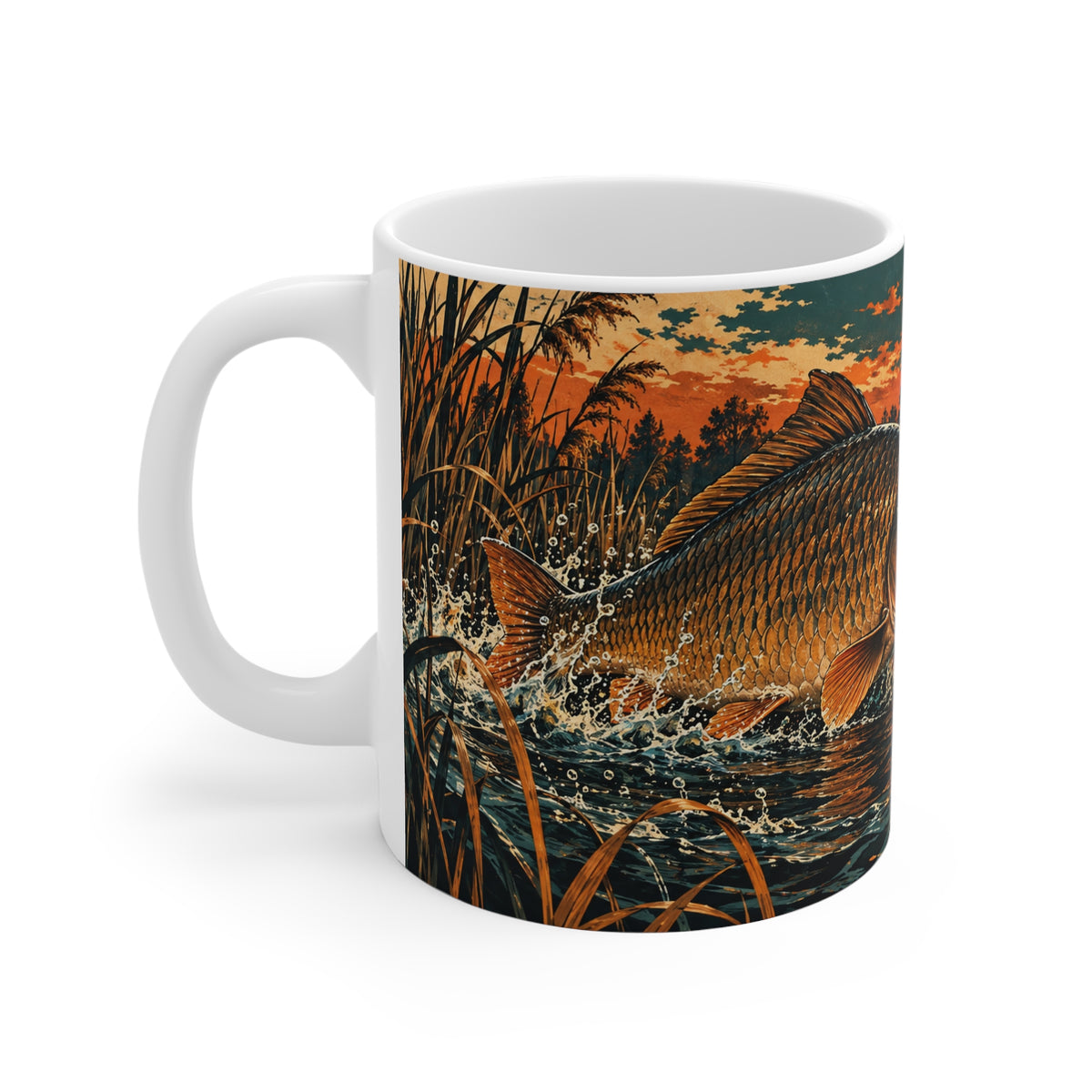 Carp At Sunset | Fishing Hobby Coffee Mug Gift (11oz)