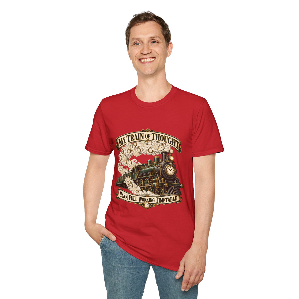 Train of Thought Vintage Steam Engine T-Shirt | My Train of Thought Has a Full Working Timetable