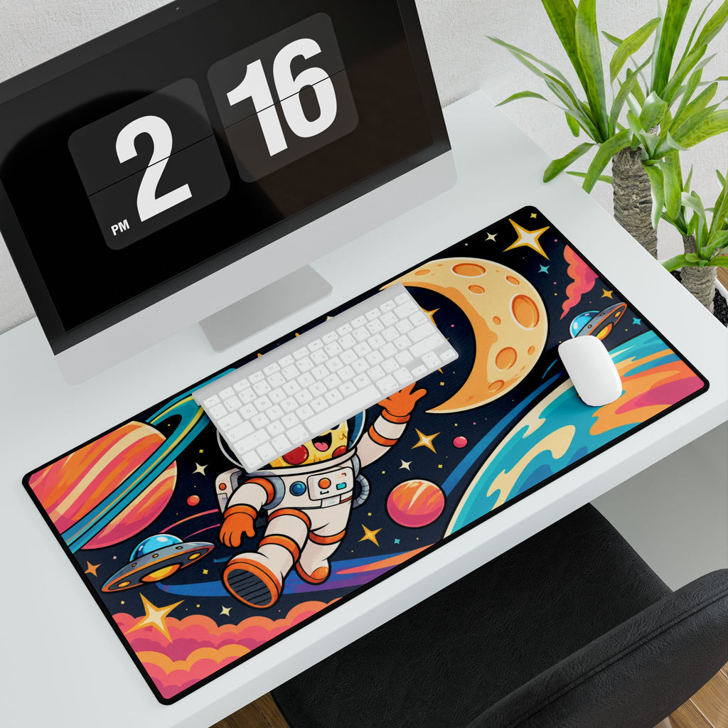 Mouse Pad | Pizza Astronaut | Funny Pizza & Outer Space Design
