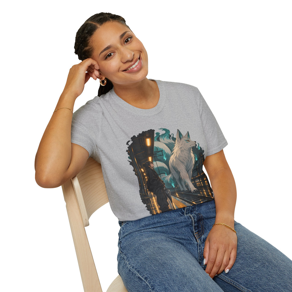 Wolf in the Rain | Last Train Home T-Shirt | Urban Nightscape Graphic Tee