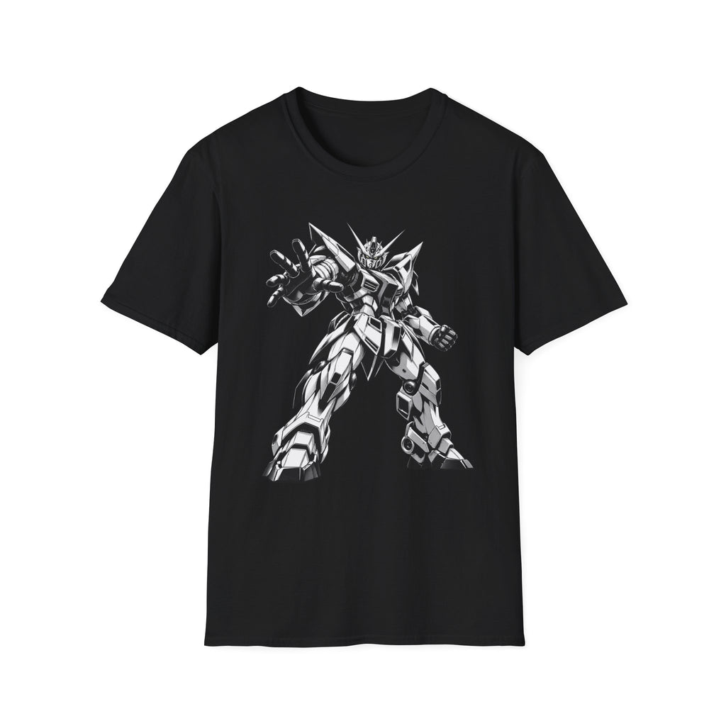 Anime | Mecha Warrior | Monochrome Gundam-Style Robot | Graphic Tee