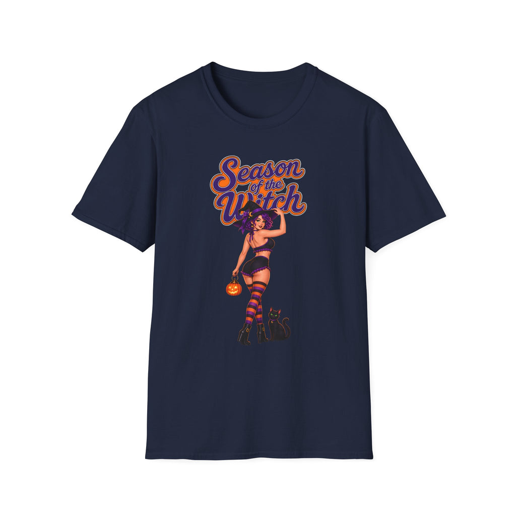 Season of the Witch T-Shirt — Retro Pinup Halloween Witch Graphic Tee