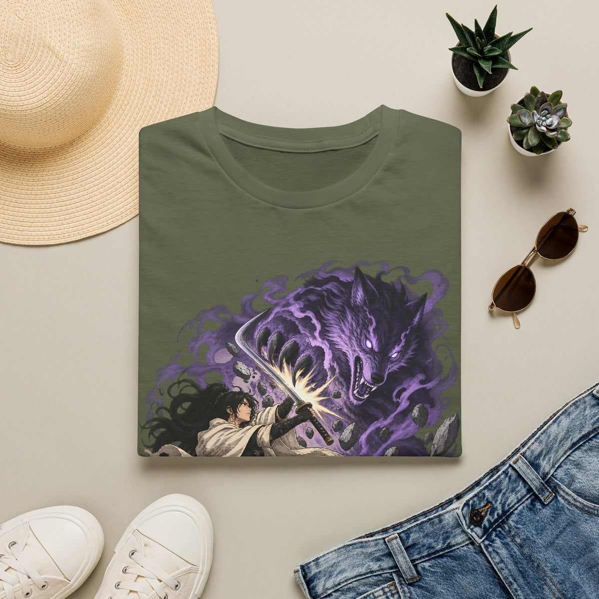 Trial of the Wolf | Samurai Anime Storm Warrior T-Shirt