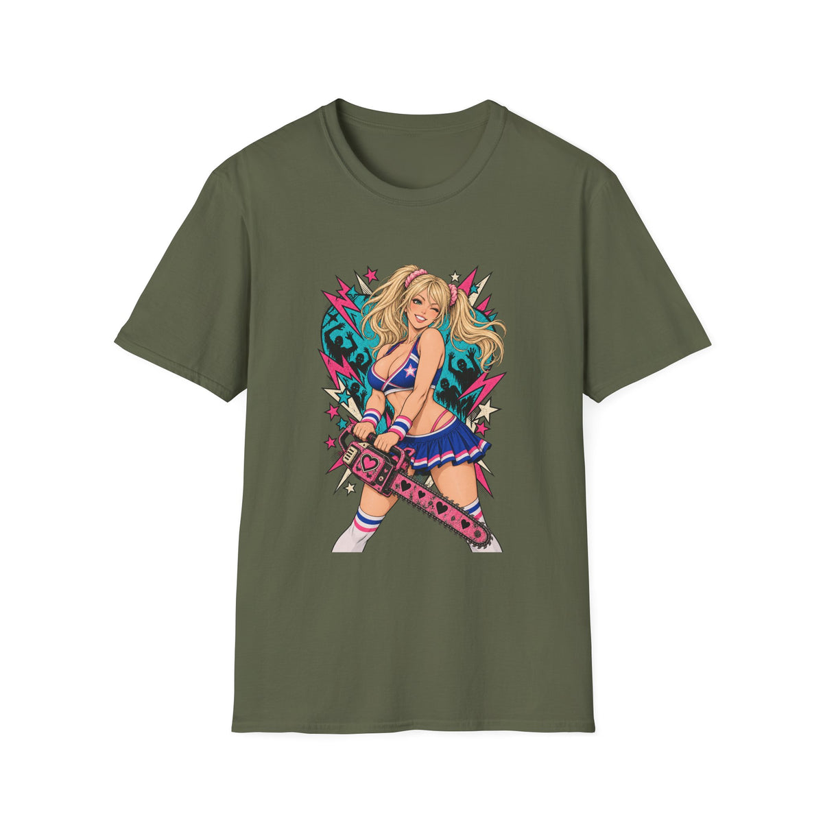 Juliet Starling | Lollipop Chainsaw | Zombie Game | Sexy Pin Up Girl T Shirt